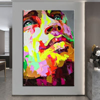 Hand Painted People Oil Paintings Knife Face Abstract Canvas Painting Modern Room Decor