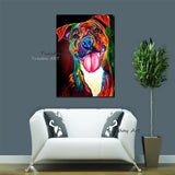 Oil Painting Hand Painted Graffitti Street Art Canvas Animal Colorful Dog Pop Cartoon Painting