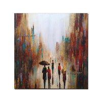 Hand Painted Abstract Wall Art City Building Minimalist Modern On Canvas Decorative For Living