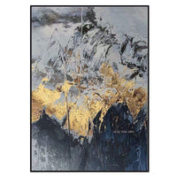 Art Purple Blue Gray Yellow Abstract Canvas Hand Painted Painting Artwork