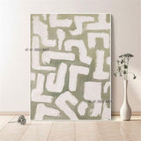 Design Modern Abstract Green Fresh Wall Hangings Hand Painted Minimalism Art Original