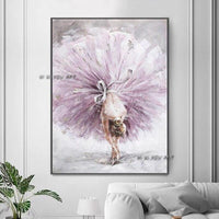 Hand Painted Beautiful Girl Dance Painting on Canvas Art Modern