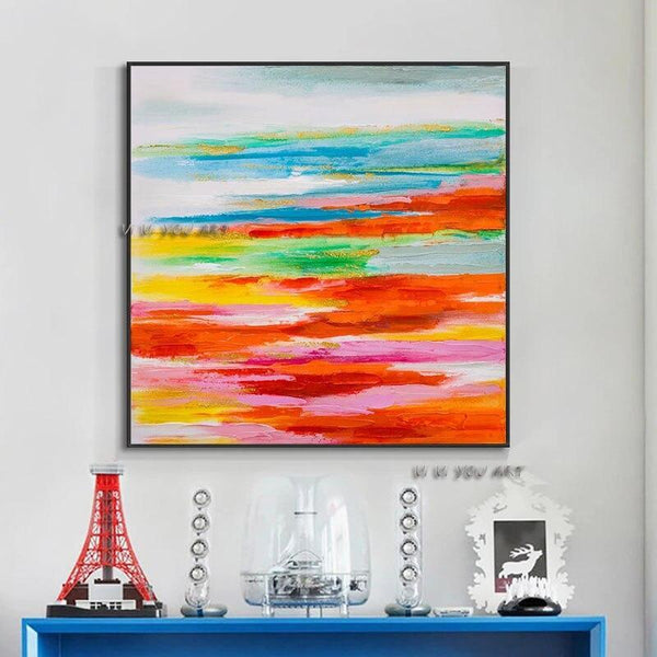 Abstract Colorful Painting Hand Painted Oil Painting On Canvas Hand Painted Modern For House