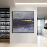 Hand Painted Gray Insight Abstract Art Paintings Post-modern Light Luxury Mural Hotel Club Decoration