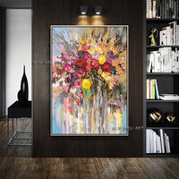 Hand Painted Canvas Abstract Modern Canvas Decorative Flower Rose Painting