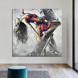 Hand Painted Abstract Figure HandPainted Dancing Men and Women Oil Painting Canvass