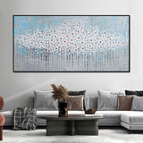 Pop Art Hand Painted Thick Palette Knife Flower Oil Painting on Canvas Abstract Wall Painting Home Wall Decor