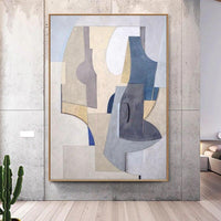 Hand Painted Abstract Geometric Modern Entrance Hallway Sofa Backdrop Decorative Painting Aisle American Study