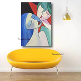 Hand Painted Character Oil Paintings Modern Two Women Abstract Canvass Bedroom