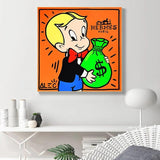 Hand Painted Oil Painting Modern Street Art Cartoon Characters Abstracts Children's Room