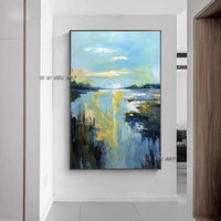 Hand Painted Abstract Wall Art Modern Landscape Modern On Canvas Decor Office