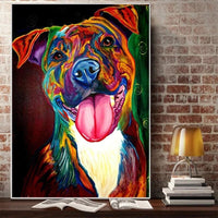 Oil Painting Hand Painted Graffitti Street Art Canvas Animal Colorful Dog Pop Cartoon Painting