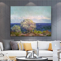 Hand Painted Claude Monet At Cap d Antibes Mistral Wind Impression Seascape Art Oil Paintings