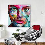 Hand Painted Palette knife Face oil paintings on canvas wall art pictures heavy texture oil painting home decoration