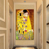 Hand Painted Classic Gustav Klimt kiss Abstract Oil Painting on Canvas Modern Arts