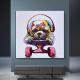 Hand-Painted Hand Painted Oil Painting Modern Cute Animal Dog Abstracts Children's Room