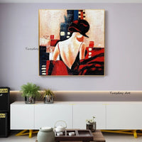 Hand Painted Naked Woman Figure Oil Painting On Canvas Modern Abstract Wall Art Bedroom