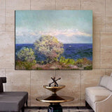 Hand Painted Claude Monet At Cap d Antibes Mistral Wind Impression Seascape Art Oil Paintings