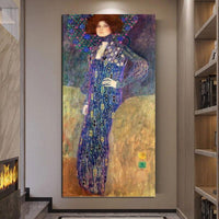 Hand Painted Gustav Klimt Portrait of Emilie Flöge Oil Painting On Canvas Room canvass