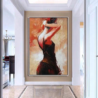 Hand Painted Modern Beautiful Lady oil painting sex nude body art Wall Art Knife