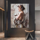 Hand Painted Impression Figure Sexy Woman Abstract Oil Paintings Decor Canvas Wall Art As