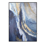 Hand Painted Blue Style Gold Foil Minimalist Abstract Modern On Canvas Decorative