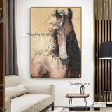 Hand Painted Abstract Horse Oil Painting on Canvas Animals Decor