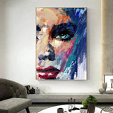 Abstract Hand Painted Portrait of Woman Canvas Figure Oil Painting Wall Decor