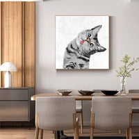 Kinderzimmer Dekorative Schöne Haustier Katze Cartoon Tier Ölgemälde Leinwand Bild Handgemalte Wanddekoration Kunst