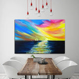 Oil Painting Abstract Knife 3D Wave Wall Art Hand Painted Seascape on Canvas Hand Painted Floral Paintings