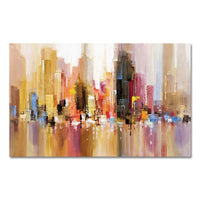 Abstract Building Painting Handmade Oil Painting On Canvas Hand Painted Modern