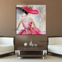 Hand Painted Abstract Impression Woman Art Oil Painting Canvas Wall Art Decoration