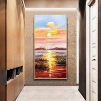 Hand Painted Seascape Scenery Oil Painting Canvas Decor Art Home Wall