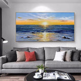 Abstract Sunrise Seascape Oil Painting on Canvas Hand Painted Modern Arts