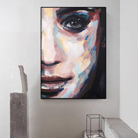 Women Knife Face Art Oil Painting on Canvas Hand Painted Modern Hand Painted