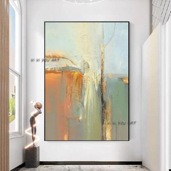 Aritist Hand Painted Light Color Abstract painting Canvas painting Bedroom wall decoration