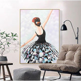 Abstract Oil Painting Hand Painted Beautiful Dancer Girl Posters On Canvas Wall Art