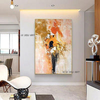 Hand Painted Abstract Contemporary Colorful Minimalist Modern Decorative