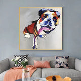 Modern Pet Dog Hand Painted Oil Painting Bedroom Restaurant Interior Decoration Wall Art