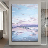 Hand Painted Oil Painting Hand Painted Landscape Sky Colorful Clouds Paintings Wall Art Artwork For Bedroom