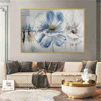 Hand Painted Oil Painting Flower Abstract On Canvas Without Border Size