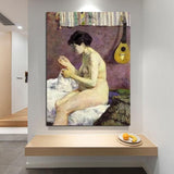 Paul Gauguin Nude Study Hand Painted Art Oil Painting Impressionism People Abstract Room Decors