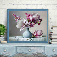 DIY Painting By Numbers Flower In Vase Kits For Adults Handpainted DIY Painting By Numbers Orchid Home Decor Drawing On Canvas