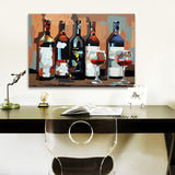 Hand Painted Oil Painting Modern Still Life Red Wine Wine Glass Abstract Dedroom Home Room