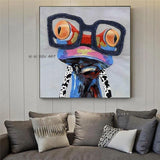 Frog With Glass Wall Art Animal Canvas Arts Bedroom