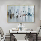 Hand Painted Abstract Wall Art City Building Landscape Minimalist Modern On Canvas Decorative