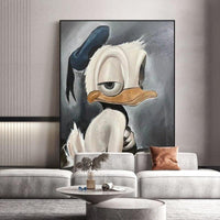 Cartoon Sexy Cute Duck Hand Painted Oil Painting Modern Animal Wall Art As