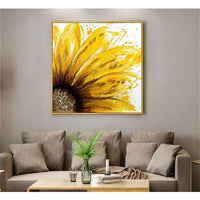 Sunflower Design Art Hand Painted Abstract Floral Textured Abstract Wall Painting Artwork Home