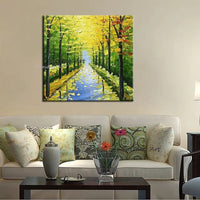 Hand Painted Oil Painting Knife Street Landscape Abstract Canvas Painting