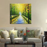 Hand Painted Oil Paintings Knife Street Landscape Abstract Wall Art Canvas Painting